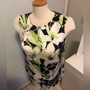 Kasper Sleeveless Floral Tank Shell